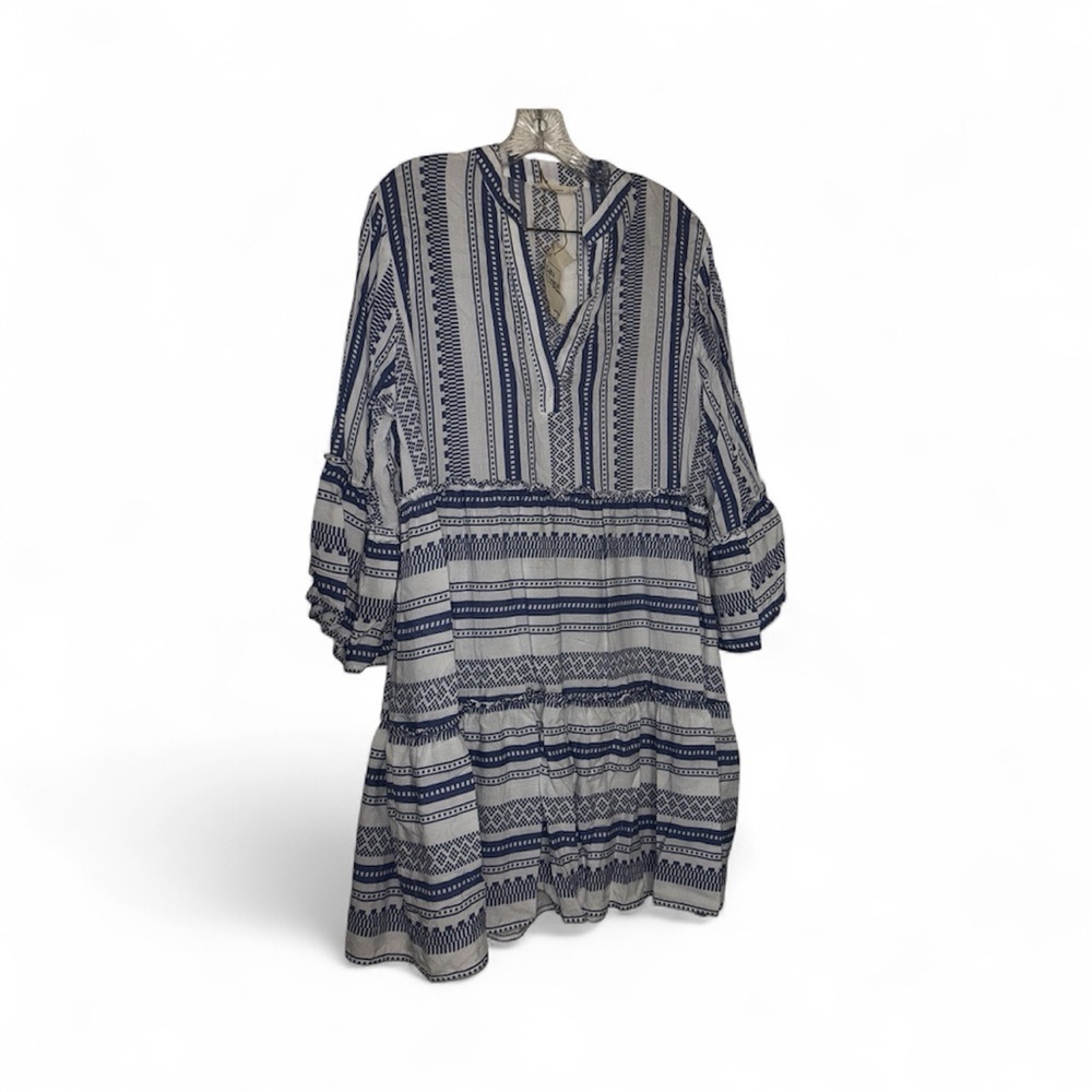 Blue and White Striped Women's Dress